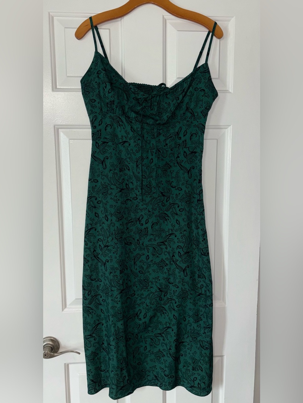 Emerald Green Paisley Slip Dress